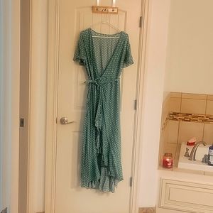 Green wrap dress size 2X